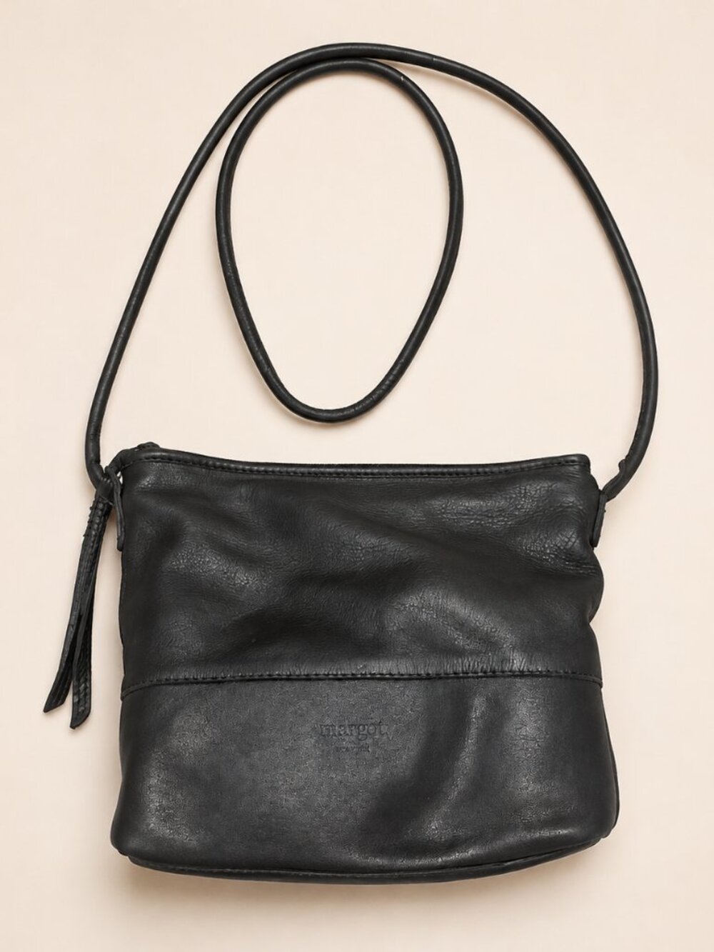 Margot New York Black Leather Crossbody Bag